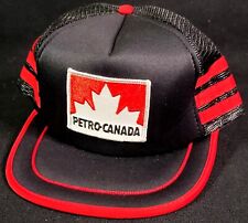 Vintage Petro-Canada Three 3 Stripe Foam Mesh Snapback Trucker Hat Cap picture