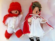 Vintage 1989 LA Rose Ceramic Christmas Holiday Dolls picture