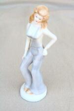 Ceramic Figure Girl Sexy Jumpsuit Overall Statue Busty Sexy Lovely Cute Decor ZJ picture
