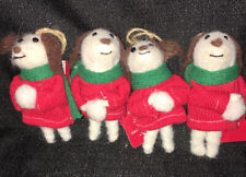 Target Wondershop 2019 Set Of 4 Dog Ornaments Red Sweaters Green Scarves picture