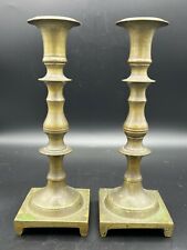 Antique Pair of Brass Candlesticks Holders, 9 1/2