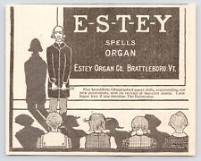 c1880s ESTEY SPELLS ORGAN Catalogue Brattleboro VT Funny Art Antique Print Ad picture