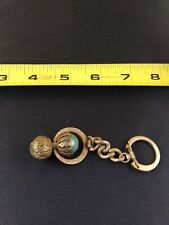 Vintage Swinging Marble Stone Keychain Key Ring Chain Style Fob Hangtag *EE52 picture