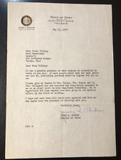 1959 James A. Rhodes Signed Letter - 61st and 63rd Governor of Ohio - Kent State picture