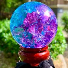 269G  Natural Titanium Rainbow Quartz sphere Crystal ball Healing picture