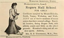 1905 VINTAGE PRINT AD - ROGERS HALL SCHOOL FOR GIRLS - LOWELL, MASSACHUSETTS picture