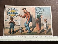 Antique Victorian Trade Card Clarck's O.N.T. The small carton T1 picture
