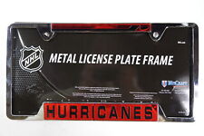 NHL Carolina Hurricanes Metal License Plate Frame with Hockey Stick Emblem picture