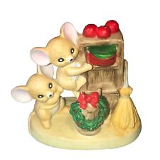 VTG HOMECO Ceramic Christmas Mice Figurine, 2 Mice Climbing Kitchen Cupboard Fun picture
