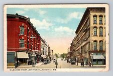 Janesville WI-Wisconsin, Milwaukee Street, c1920 Vintage Souvenir Postcard picture