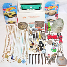 Junk Drawer 1921 Silver Morgan Dated Railroad Nails Jewelry HO Train Hopper picture