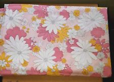 CANNON Vintage 70s Groovy Pink Floral Full Flat Sheet Monticello Mid Mod Cutter? picture