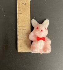 Set 10 Vintage Tiny Miniature Flocked Bunny.  New Old Stock picture