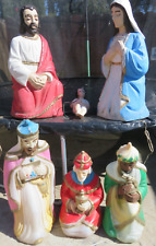 Vintage Empire Blow Mold Nativity SET of 6 Mary Joseph Wise Men Baby Jesus picture