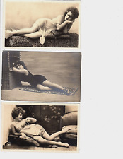 (3) Real Photo Postcards RPPC - Lot of 3: Provocative Reclining Woman picture