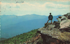 Kingfield ME Maine, Sugarloaf Mountain Scenic View, Vintage Scalloped Postcard picture