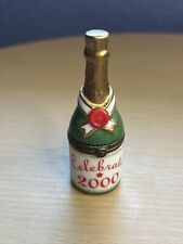 VTG “2000 Celebrate” ~PHB~Champagne Bottle Porcelain Hinged Trinket Box picture