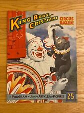 Vintage King Bros-Cristiani Circus 1952 Program Family Highwire Wild Animals Old picture