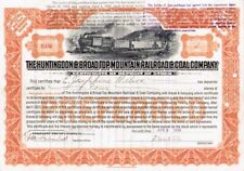 Huntingdon and Broad Top Mountain Railroad and Coal - Stock Certificate (Orange) picture