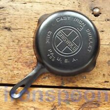 Vintage GRISWOLD Cast Iron SKILLET Frying Pan # 3 LARGE BLOCK LOGO - Ironspoon picture