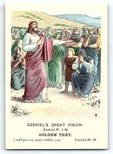 1899 WESTMINSTER LESSON CARD BIBLE SCHOOL EZEKIEL 37 EZEKIELS GREAT VISION P2240 picture
