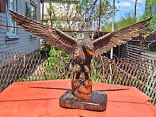 ORIGINAL Eagle Vintage Sculpture USSR Hand carved Home decor1955 Wooden figurin picture
