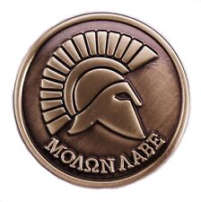 Sparta Spartan Helmet Molon Labe Leonidas Come Take Them Greek Greece Enamel Pin picture