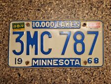 1968 Minnesota license plate with 1969, 1970 Tag Tab *3MC 787* picture