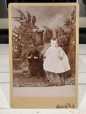 Antique Hardback Photograph Child And Frightened Dog picture