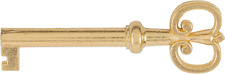 Brass Plated Hollow Barrel Skeleton Key Reproduction Replacement for Cabinet Doo picture