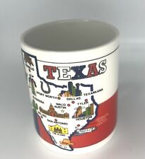 Texas The Lone Star State Blue Red White  Mug Cup with Map of Texas Major Cities picture