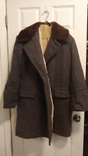 Vintage Bulgarian Soviet Era Wool & Sheepskin Overcoat Size: S picture