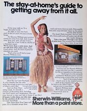Vintage Print Ad 1971 Sherwin Williams Hawaiian Hula Dancer Lei Paint Store picture