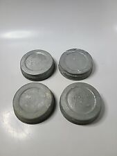 LOT OF 4 HTF WIDE MOUTH OLD VINTAGE BALL ZINC ZINK CANNING JAR METAL CAP LIDS picture