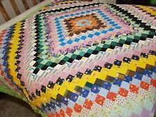 Beautiful Colorful Vintage Patchwork Quilt 78