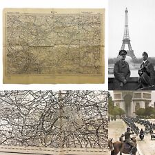 Rare Original WWII German 'Frankreich' Invasion of Paris Combat France Map Relic picture