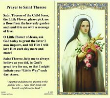 (2 copies) St. Therese of Lisieux Little Flower Holy Prayer Card Catholic picture