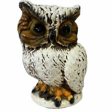Vintage Ceramic White Owl Bank Handmade Mexican Folk Art Pottery Collectible picture
