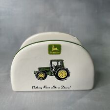 Gibson John Deere Tractor Ceramic Napkin Holder 
