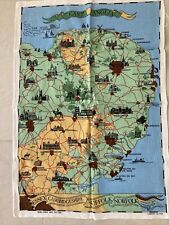 East Anglia England Kitchen Towel Souvenir Map Linen & Cotton 19”x 27” picture