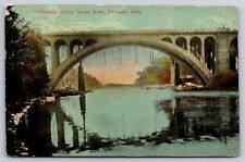 Concrete Bridge, Rocky River, Cleveland, OHIO Postcard 1912 picture