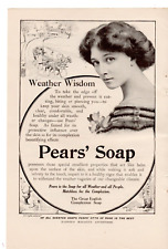 ANTIQUE Print Ad Pear's SOAP BEAUTIFUL LADY Beauty Fair Complexion 1913 picture