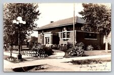 RPPC Public Library Detroit Lakes Minnesota Real Photo P222A picture