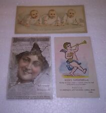 Antique Hood's Sarsaparilla Trade Cards Lot Of 3 picture