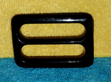 Vintage 1950's Black Plastic One-Piece Rectangular Belt Buckle picture