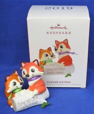 Hallmark Christmas Ornament Clever Sisters 2019 Two Foxes on a Log Fox NIB picture