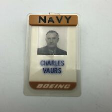 Navy Boeing Airplane Co. Picture ID Clip On Badge Employee Pin Rare Vintage picture