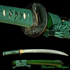 Japanese Naginata Wakizashi Short Sword Katana Steel Blade w Clay Tempered #3684 picture