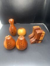 Lot Of 3 Sets Of Wooden S&P Shakers-all Have Stoppers picture