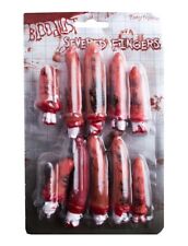 Bloody Severed Fingers Halloween Haunted House Prop 10ct Funny Fashion 74534 picture